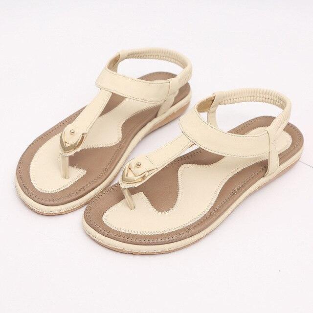 New Women Sandals Flat Heel Summer Casual Flip Flops Single Ladies Shoes Woman Soft Sole Slippers Summer Casual Flat Ankle T-Strap Thong Elastic Comfortable Flip Flops Beach Shoes Sandal