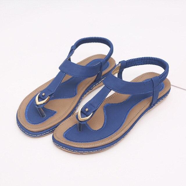 New Women Sandals Flat Heel Summer Casual Flip Flops Single Ladies Shoes Woman Soft Sole Slippers Summer Casual Flat Ankle T-Strap Thong Elastic Comfortable Flip Flops Beach Shoes Sandal