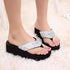 New Women Solid Slides Sandals Thickness Sequin Shoes Slippers Beach Shoes House Non-Slip Slippers Thick Sequin Sandals For Indoor Outdoor Breathable Shoes