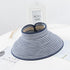 New Women Summer Visors Hat Foldable Sun Hat Wide Large Retro Hat Women's Adjustable Packable Roll-Up Visor Fashion Beach Hats Straw Hat Beach UV Protection Cap