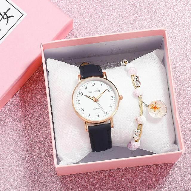 New Women Watch Fashion Casual Leather Belt Watches Simple Small Dial Quartz Dress Wristwatch Quartz Analog Wrist Watches For Women With Second Hand Luminous Hands Women Leather Watch