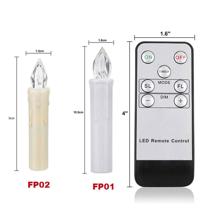 New Year Christmas LED Candles Taper Candles Flickering With Remote Timer Battery Operated Waterproof Christmas Tree Candles, Warm White Window Candles Lights Flameless Remote Control Candles For Home Dinner Party Christmas Tree Decoration Lamp