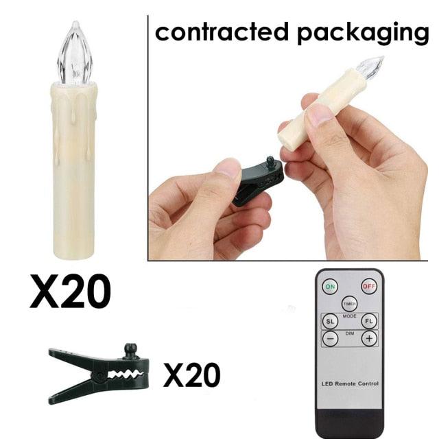 New Year Christmas LED Candles Taper Candles Flickering With Remote Timer Battery Operated Waterproof Christmas Tree Candles, Warm White Window Candles Lights Flameless Remote Control Candles For Home Dinner Party Christmas Tree Decoration Lamp