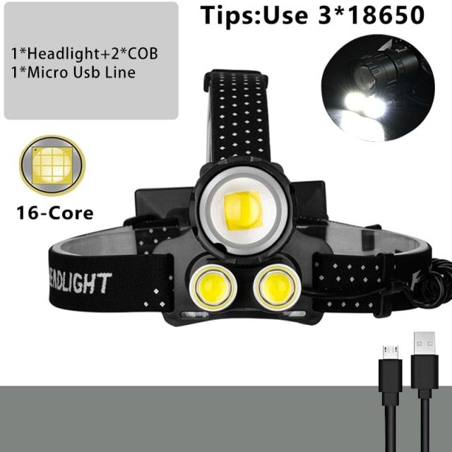 Newest Waterproof XHP199 16-Core Super Bright Powerful Lantern Headlamp XHP110 LED USB Flashlight XHP50 Headlight Rechargeable 18650 Zoom Torch Light - STEVVEX Lamp - 200, Flashlight, Gadget, Headlamp, Headlight, Headtorch, lamp, Rechargeable, Rechargeable Flashlight, Rechargeable Headlamp, Rechargeable Headtorch, Super Bright Lamp, Torchlight, Waterproof, Waterproof Headlamp, Waterproof Headlight - Stevvex.com