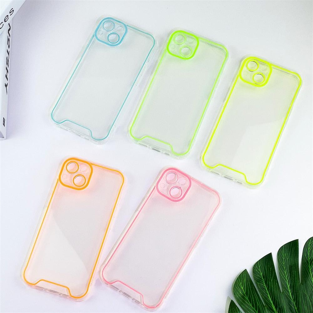 Night Light Luminous Silicone Phone Case For iPhone 14 13 12 11 Pro Max XR X XS 14 Plus Shockproof Clear Fluorescent Soft Cover Shockproof Bumper Phone Case with Camera Protection Cover for iPhone