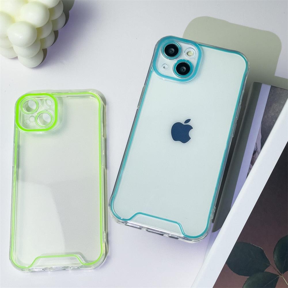 Night Light Luminous Silicone Phone Case For iPhone 14 13 12 11 Pro Max XR X XS 14 Plus Shockproof Clear Fluorescent Soft Cover Shockproof Bumper Phone Case with Camera Protection Cover for iPhone