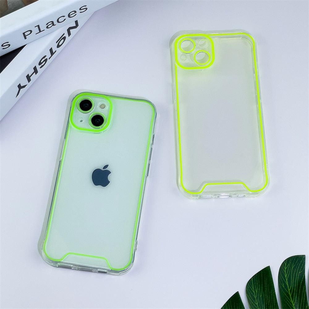 Night Light Luminous Silicone Phone Case For iPhone 14 13 12 11 Pro Max XR X XS 14 Plus Shockproof Clear Fluorescent Soft Cover Shockproof Bumper Phone Case with Camera Protection Cover for iPhone