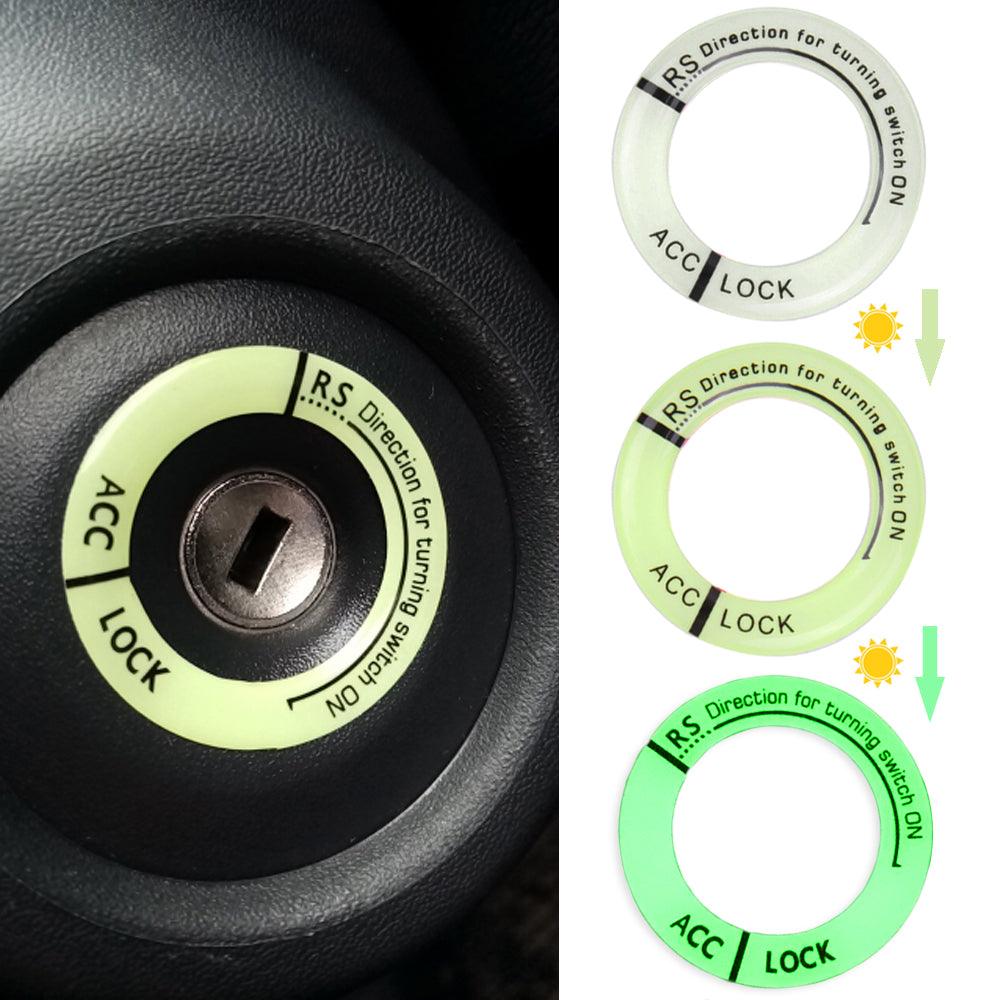 Night Luminous Car Ignition Start Stop Button Fluorescent Circle Luminous Ring Cover Start Stop Button Luminous  Start Stop Button Ring Cover Trim Universal Ignition Key Ring Stickers Auto Motorcycle 3D Decals Decoration Fluorescent Circle  Auto Interior