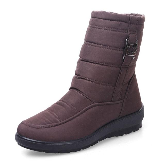 Non-Slip Snow Boots New Womens Warm Winter Boots Waterproof Shoes Winter Women Shoes Plus Velvet Cotton Boots Warm Lining Comfortable Non Slip Ankle Booties Outdoor Hiking Walking Platform Shoes