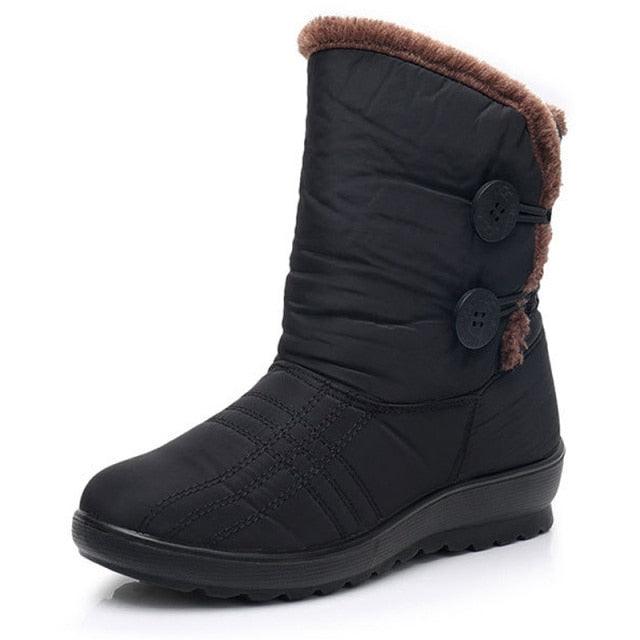 Non-Slip Snow Boots New Womens Warm Winter Boots Waterproof Shoes Winter Women Shoes Plus Velvet Cotton Boots Warm Lining Comfortable Non Slip Ankle Booties Outdoor Hiking Walking Platform Shoes