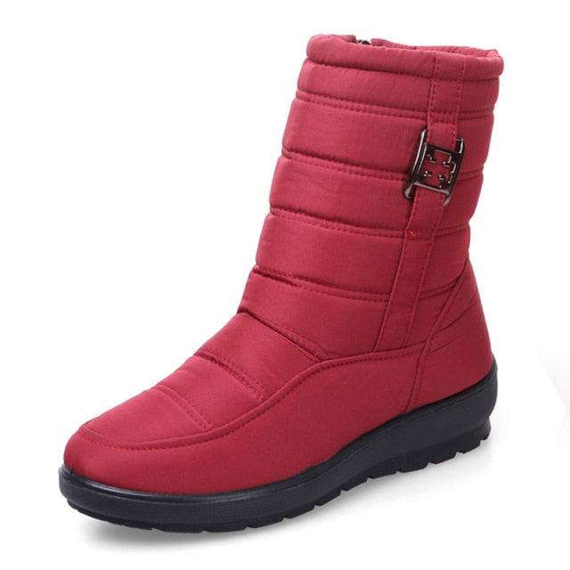 Non-Slip Snow Boots New Womens Warm Winter Boots Waterproof Shoes Winter Women Shoes Plus Velvet Cotton Boots Warm Lining Comfortable Non Slip Ankle Booties Outdoor Hiking Walking Platform Shoes