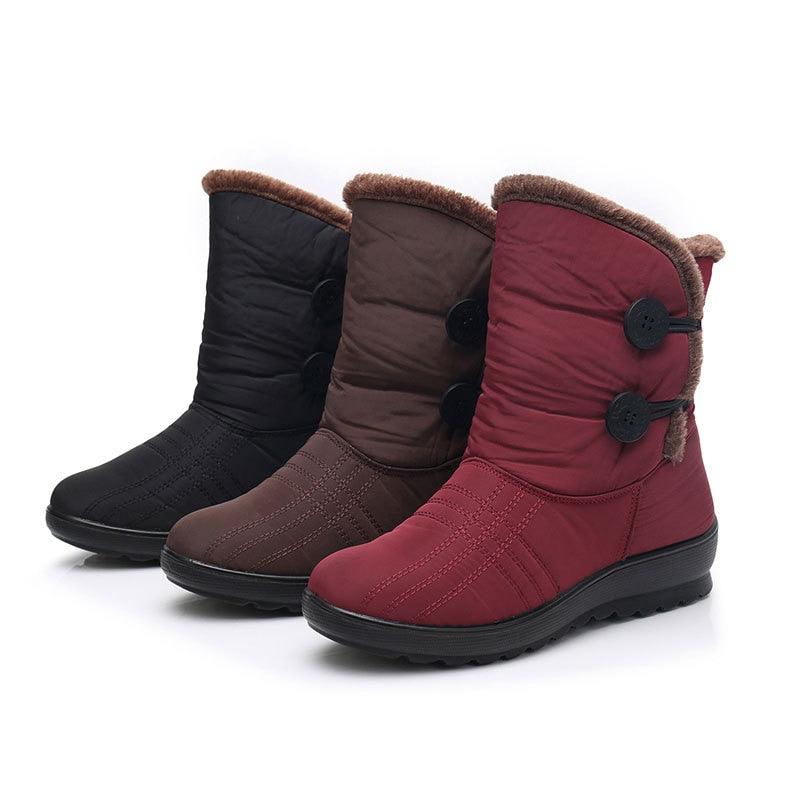 Non-Slip Snow Boots New Womens Warm Winter Boots Waterproof Shoes Winter Women Shoes Plus Velvet Cotton Boots Warm Lining Comfortable Non Slip Ankle Booties Outdoor Hiking Walking Platform Shoes