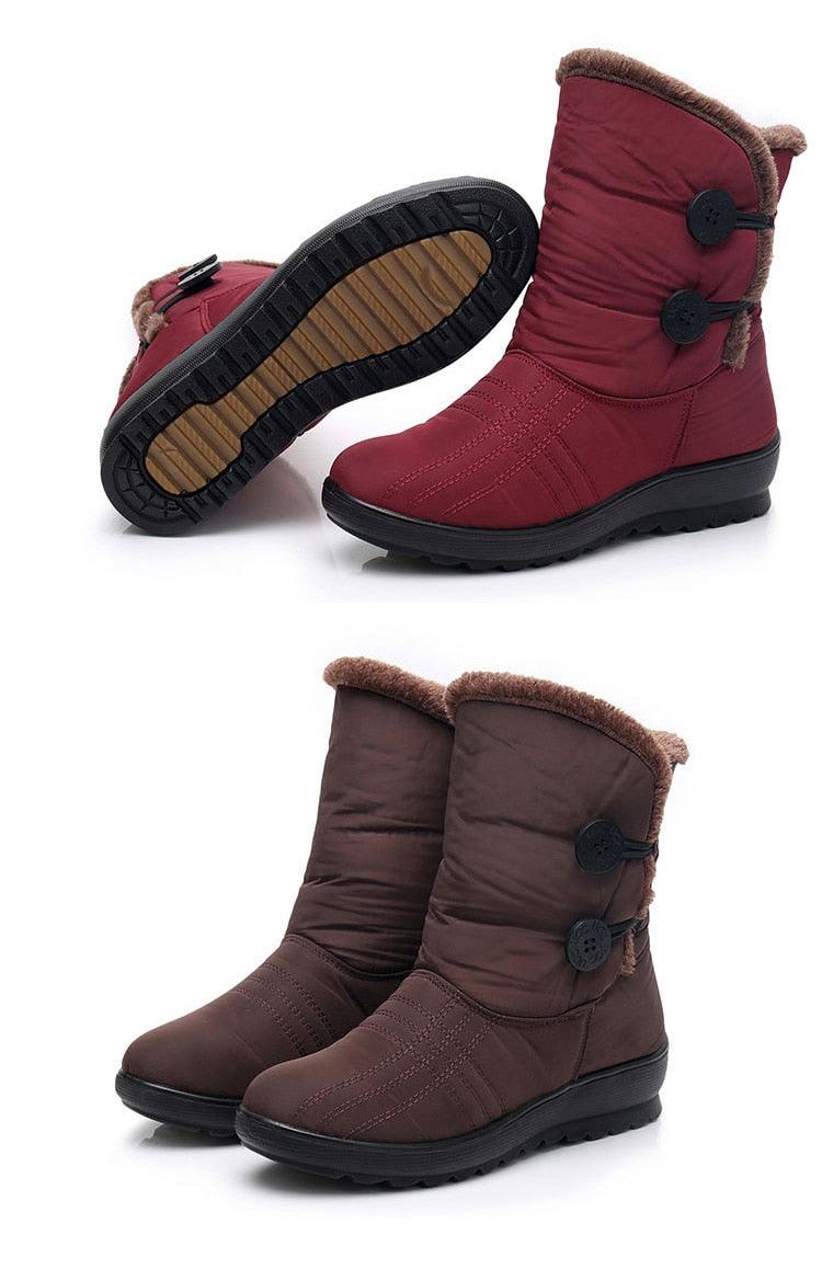 Non-Slip Snow Boots New Womens Warm Winter Boots Waterproof Shoes Winter Women Shoes Plus Velvet Cotton Boots Warm Lining Comfortable Non Slip Ankle Booties Outdoor Hiking Walking Platform Shoes