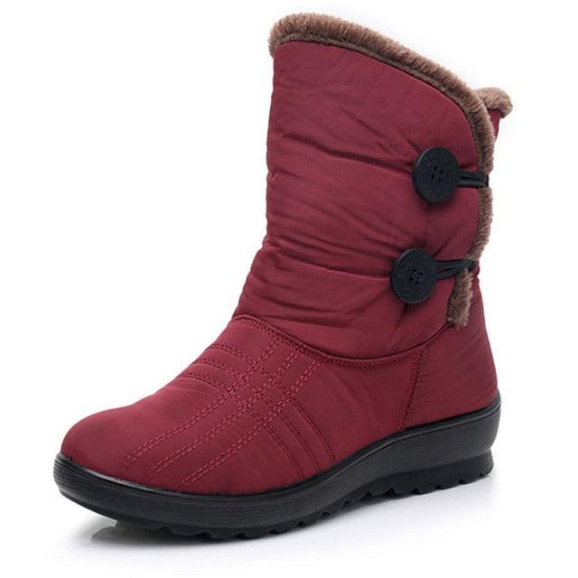 Non-Slip Snow Boots New Womens Warm Winter Boots Waterproof Shoes Winter Women Shoes Plus Velvet Cotton Boots Warm Lining Comfortable Non Slip Ankle Booties Outdoor Hiking Walking Platform Shoes