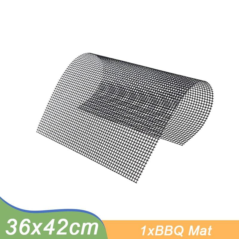 Non-stick Barbecue Mesh Mat Reusable Heat Resistance BBQ Baking Net Pad Kitchen Cooking BBQ Mat Liner Accessories Outdoor BBQ Tool  Non Stick BBQ Grill Mats Reusable BBQ Grilling Sheets Silicone Brush Easy to Clean BBQ Accessories