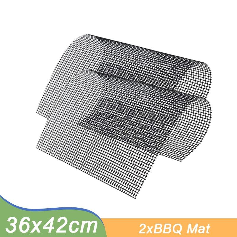 Non-stick Barbecue Mesh Mat Reusable Heat Resistance BBQ Baking Net Pad Kitchen Cooking BBQ Mat Liner Accessories Outdoor BBQ Tool  Non Stick BBQ Grill Mats Reusable BBQ Grilling Sheets Silicone Brush Easy to Clean BBQ Accessories