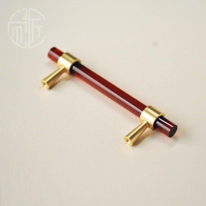 Nordic Modern Wardrobe Dresser Drawer Pull Cabinet Door Handle Knobs Cabinet Handle Pure Copper Double Hole Crystal Handle Brass Walnut Kitchen Wardrobe Cabinet Hardware Pull Handle Adjustable Hole