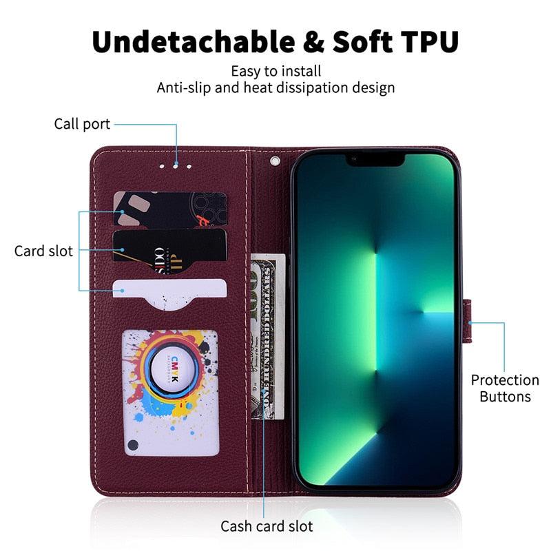 Note 11 Case For Xiaomi Redmi Note 11 11S Case Leather Wallet Flip Case For Redmi Note 11 Pro Phone Cases Note 11S Cover High Quality Flip Leather Wallet Case