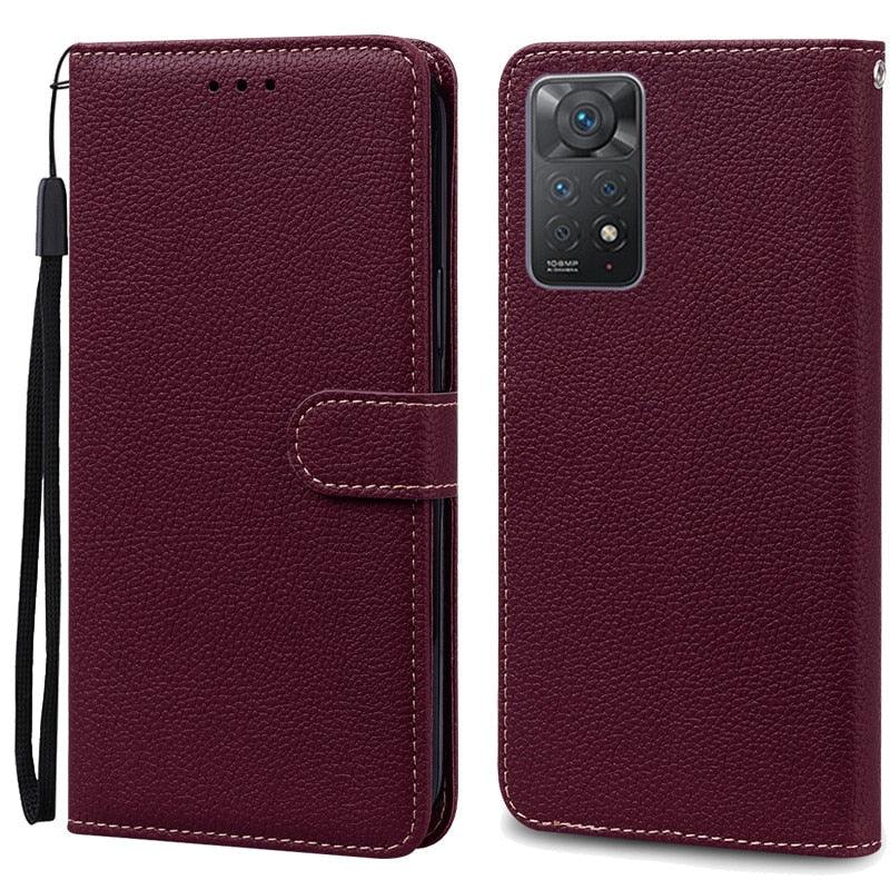 Note 11 Case For Xiaomi Redmi Note 11 11S Case Leather Wallet Flip Case For Redmi Note 11 Pro Phone Cases Note 11S Cover High Quality Flip Leather Wallet Case