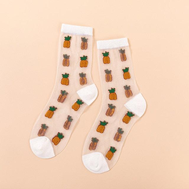 Novelty Harajuku Crystal Silk Tide Socks Funny Sunflowers Vines Flowers Happy Socks Casual High Quality Socks for Women - ALLURELATION - 3D socks, 500, ankle socks, casual socks, cute socks, female socks, flower socks, happy socks, invisible socks, see through socks, short socks, silk tide socks, Socks, socks for girls, socks for women, sunflower socks - Stevvex.com