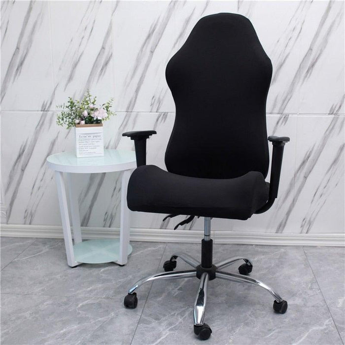 Office Computer Gaming Chair Covers Stretch Spandex Armchair Gamer Seat Cover Printed Household Racing Desk Rotating Slipcovers Soft Fit Universal Desk Rotating Chair Slipcovers, Removable Washable Anti-Dust Spandex Chair Protector Cover With Zipper