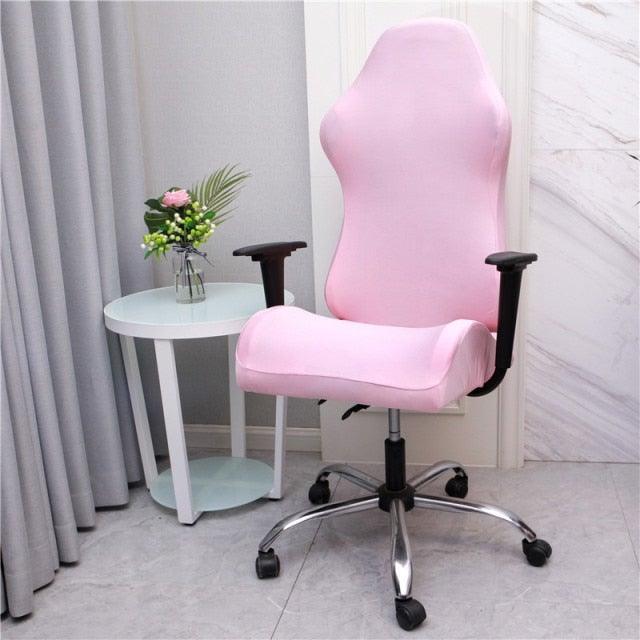 Office Computer Gaming Chair Covers Stretch Spandex Armchair Gamer Seat Cover Printed Household Racing Desk Rotating Slipcovers Soft Fit Universal Desk Rotating Chair Slipcovers, Removable Washable Anti-Dust Spandex Chair Protector Cover With Zipper