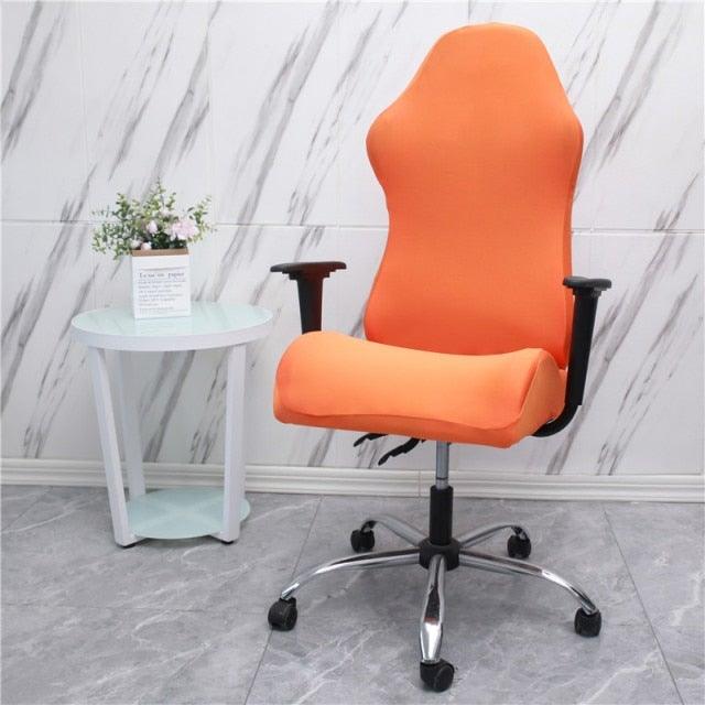 Office Computer Gaming Chair Covers Stretch Spandex Armchair Gamer Seat Cover Printed Household Racing Desk Rotating Slipcovers Soft Fit Universal Desk Rotating Chair Slipcovers, Removable Washable Anti-Dust Spandex Chair Protector Cover With Zipper