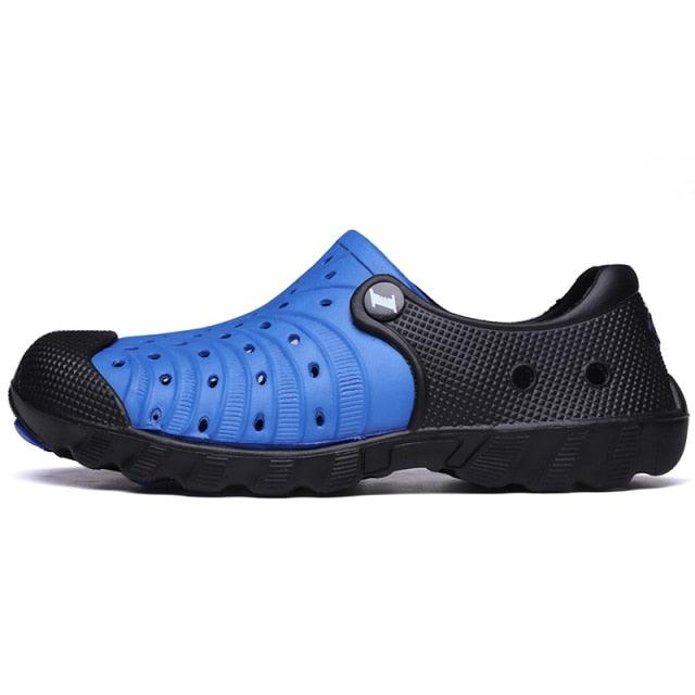 Outdoor Men Sandals Summer Hole Shoes Rubber Clogs Men Garden Shoes Black Beach Sandals Slippers Breathable Lightweight Sandals Unisex Beach Quick Drying Sandals Couple Outdoor Slippers