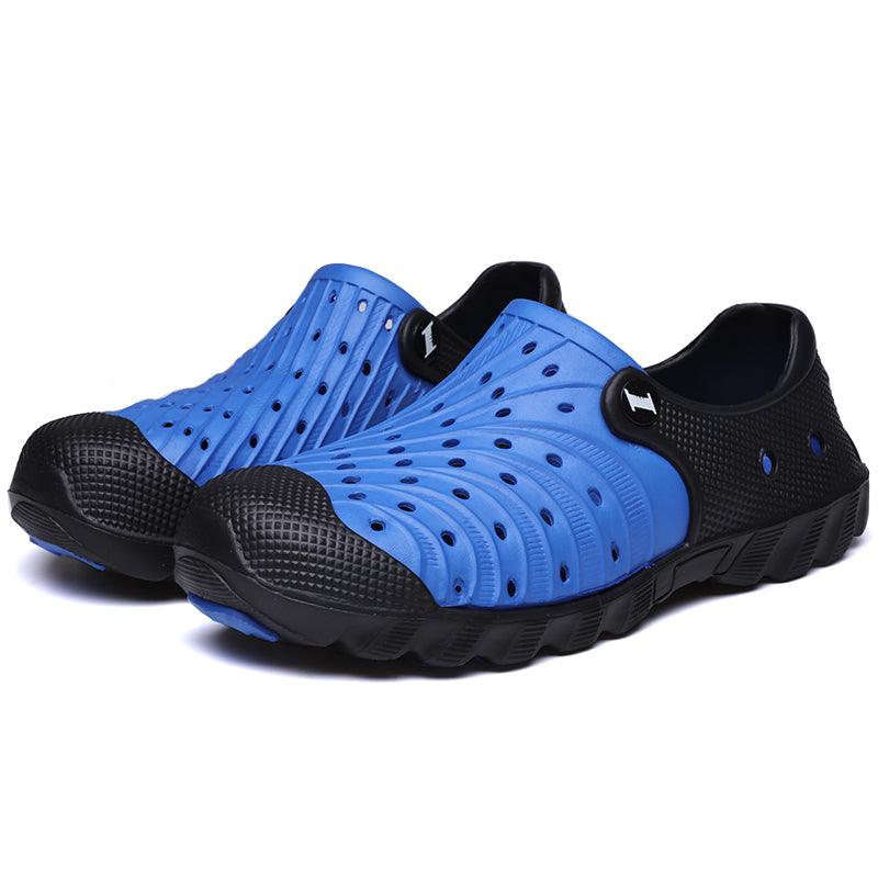 Outdoor Men Sandals Summer Hole Shoes Rubber Clogs Men Garden Shoes Black Beach Sandals Slippers Breathable Lightweight Sandals Unisex Beach Quick Drying Sandals Couple Outdoor Slippers