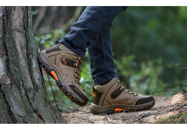 Outdoor Non-slip Snow Mens Boots Walking Climbing Hiking Shoes Mountain Sport Boots Hunting Men Winter Ankle Snow Hiking Boots Warm Water Resistant Non Slip Soft Shoes