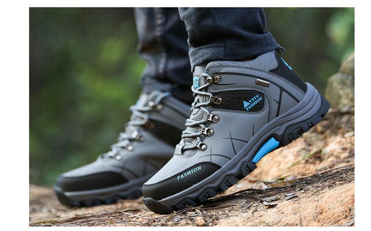 Outdoor Non-slip Snow Mens Boots Walking Climbing Hiking Shoes Mountain Sport Boots Hunting Men Winter Ankle Snow Hiking Boots Warm Water Resistant Non Slip Soft Shoes