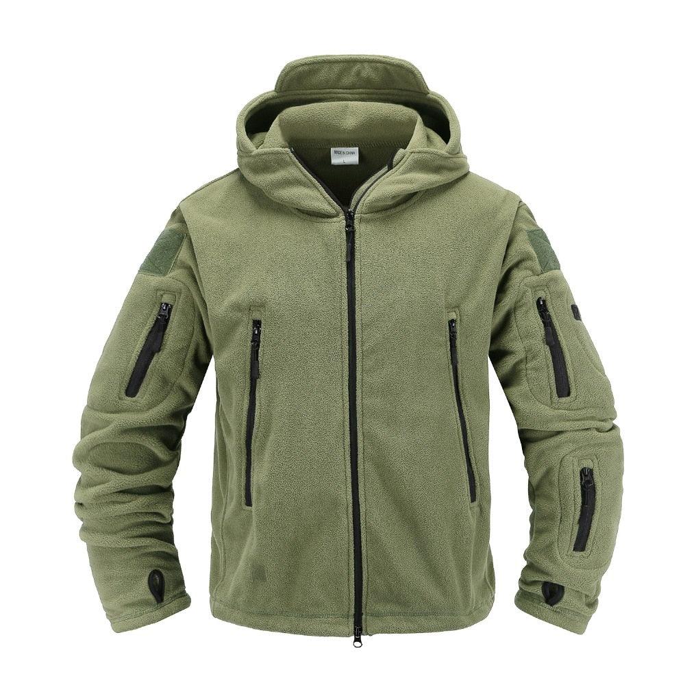 Outdoor Tactical Fleece Jacket Lightweight Uniform Soft Casual Hooded Jacket Thermal Fleece Coat Jacket With Hood Outdoor Sport Hiking Camping Clothing Training Jackets Men Thermal Warm Autumn Clothing