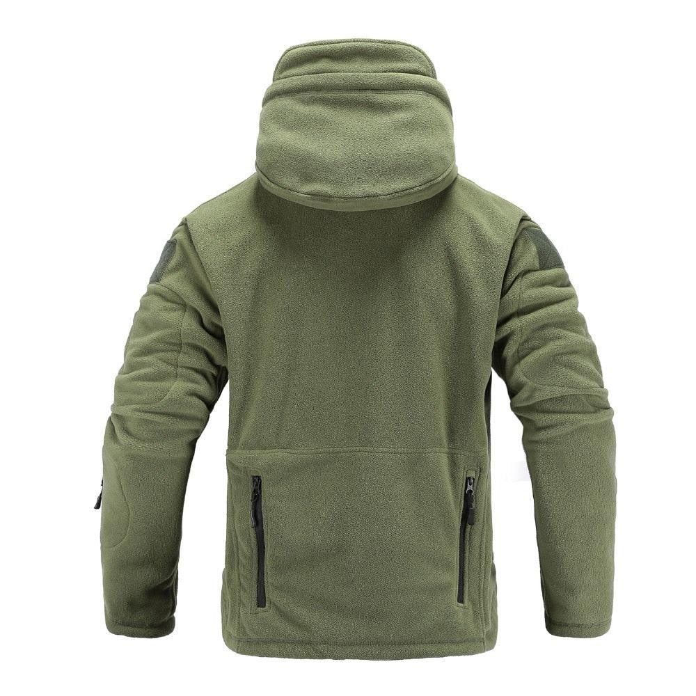 Outdoor Tactical Fleece Jacket Lightweight Uniform Soft Casual Hooded Jacket Thermal Fleece Coat Jacket With Hood Outdoor Sport Hiking Camping Clothing Training Jackets Men Thermal Warm Autumn Clothing