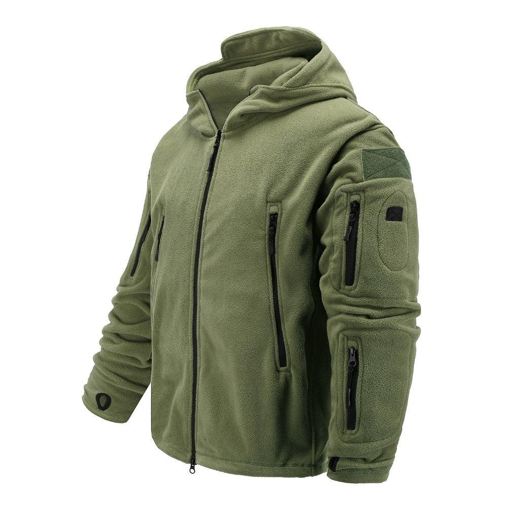 Outdoor Tactical Fleece Jacket Lightweight Uniform Soft Casual Hooded Jacket Thermal Fleece Coat Jacket With Hood Outdoor Sport Hiking Camping Clothing Training Jackets Men Thermal Warm Autumn Clothing