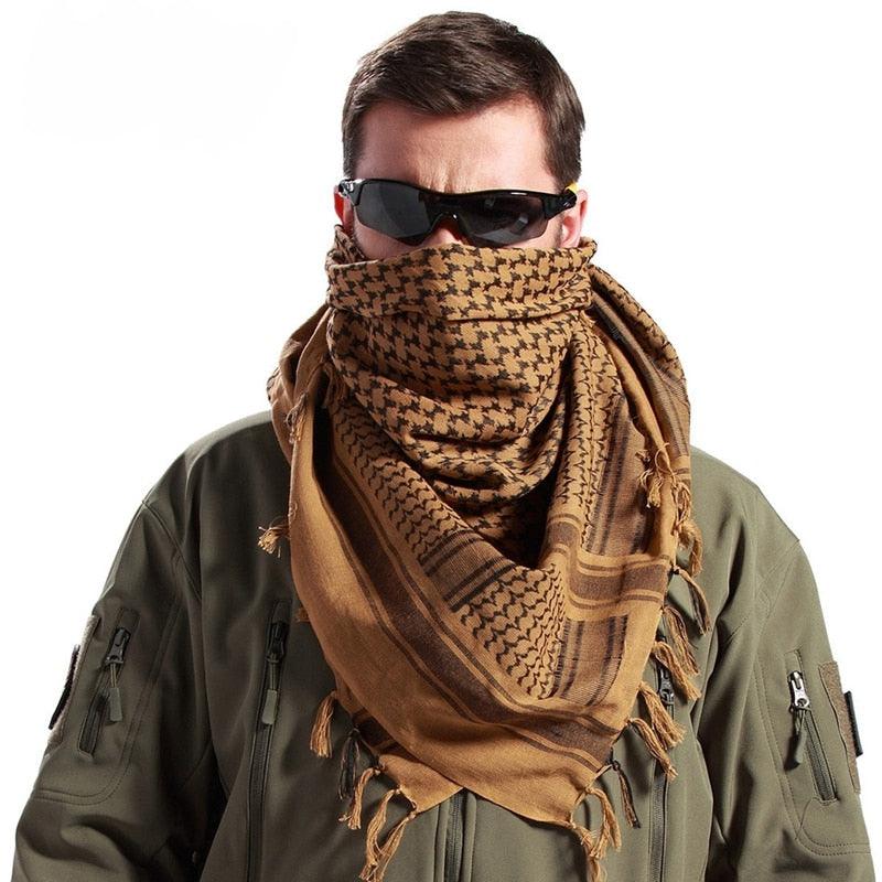 Outdoor Unisex Army Military Tactical Arab Shemagh Cotton Scarves Hunting Paintball Head Scarf Face Mesh Desert Bandanas Scarf Keffiyeh Women Men Scarf Shawl Wrap Pattern of Arab Shemagh Keffiyeh Men Arab Kufiyah Keffiyeh Arabic Muslim Head Wrap