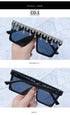 Oversize Square Crystal Sunglasses, Flat Top Oversized Sunglasses In Different Shades New Sun Wear Crystal Diamond Luxury Style Shades