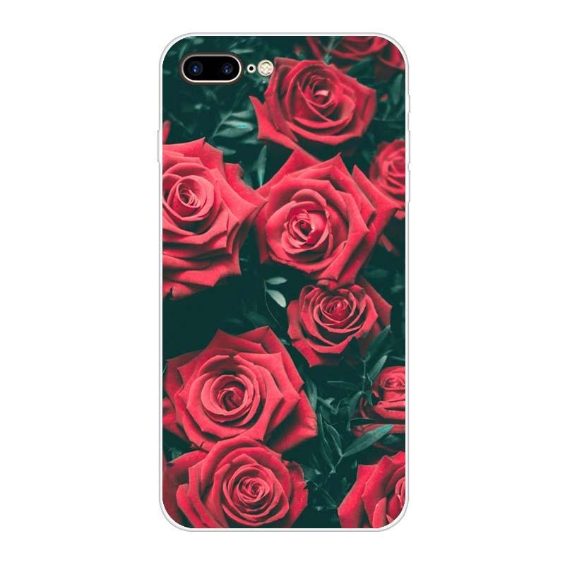 Painted Flowers Designed for Women Men Gel Rubber Full Body Protection Shockproof Drop Protection Cover For iPhone 5S 5 S SE Case Cover iPhone 6 6S 7 8 Plus X XS Cute Minnie Silicone Phone Cover Case For iphone 7