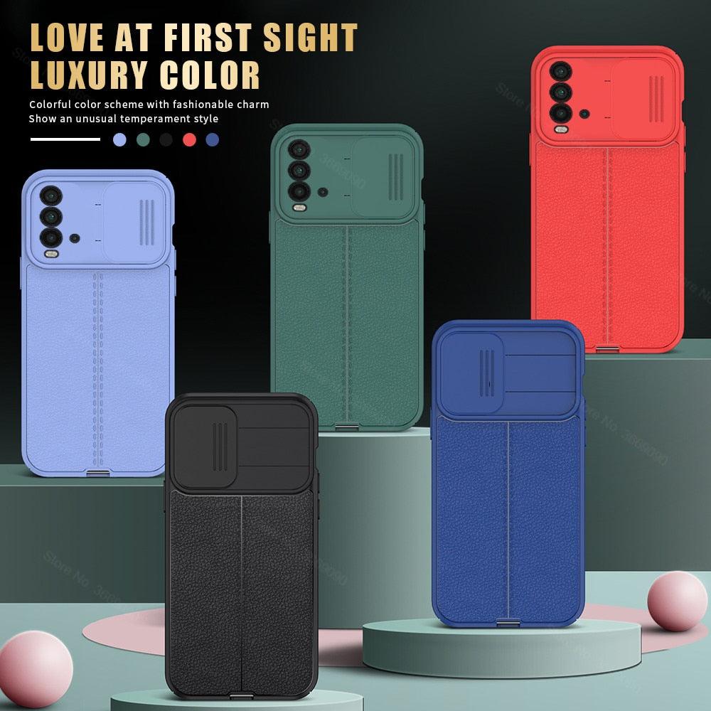 Pattern Leather Cover For Redmi 9 9C 9A 9T Push Camera Shockproof PU Leather Phone Cover Retro Design Full Protective case for Xiaomi Redmi 9