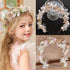 Pearl Flower Wreath Headband Girls Bridal Elegant Crowns Hair Headdress Bride Head Hoop Wedding Headbands Hair Jewelry Handmade Tiara Bridal Hair Bands Wedding Hair Accessories Gift Headpieces Hair Styling Accessories