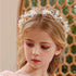 Pearl Flower Wreath Headband Girls Bridal Elegant Crowns Hair Headdress Bride Head Hoop Wedding Headbands Hair Jewelry Handmade Tiara Bridal Hair Bands Wedding Hair Accessories Gift Headpieces Hair Styling Accessories