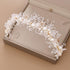 Pearl Flower Wreath Headband Girls Bridal Elegant Crowns Hair Headdress Bride Head Hoop Wedding Headbands Hair Jewelry Handmade Tiara Bridal Hair Bands Wedding Hair Accessories Gift Headpieces Hair Styling Accessories