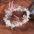 Pearl Flower Wreath Headband Girls Bridal Elegant Crowns Hair Headdress Bride Head Hoop Wedding Headbands Hair Jewelry Handmade Tiara Bridal Hair Bands Wedding Hair Accessories Gift Headpieces Hair Styling Accessories