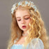 Pearl Flower Wreath Headband Girls Bridal Elegant Crowns Hair Headdress Bride Head Hoop Wedding Headbands Hair Jewelry Handmade Tiara Bridal Hair Bands Wedding Hair Accessories Gift Headpieces Hair Styling Accessories