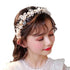Pearl Flower Wreath Headband Girls Bridal Elegant Crowns Hair Headdress Bride Head Hoop Wedding Headbands Hair Jewelry Handmade Tiara Bridal Hair Bands Wedding Hair Accessories Gift Headpieces Hair Styling Accessories