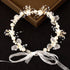 Pearl Flower Wreath Headband Girls Bridal Elegant Crowns Hair Headdress Bride Head Hoop Wedding Headbands Hair Jewelry Handmade Tiara Bridal Hair Bands Wedding Hair Accessories Gift Headpieces Hair Styling Accessories