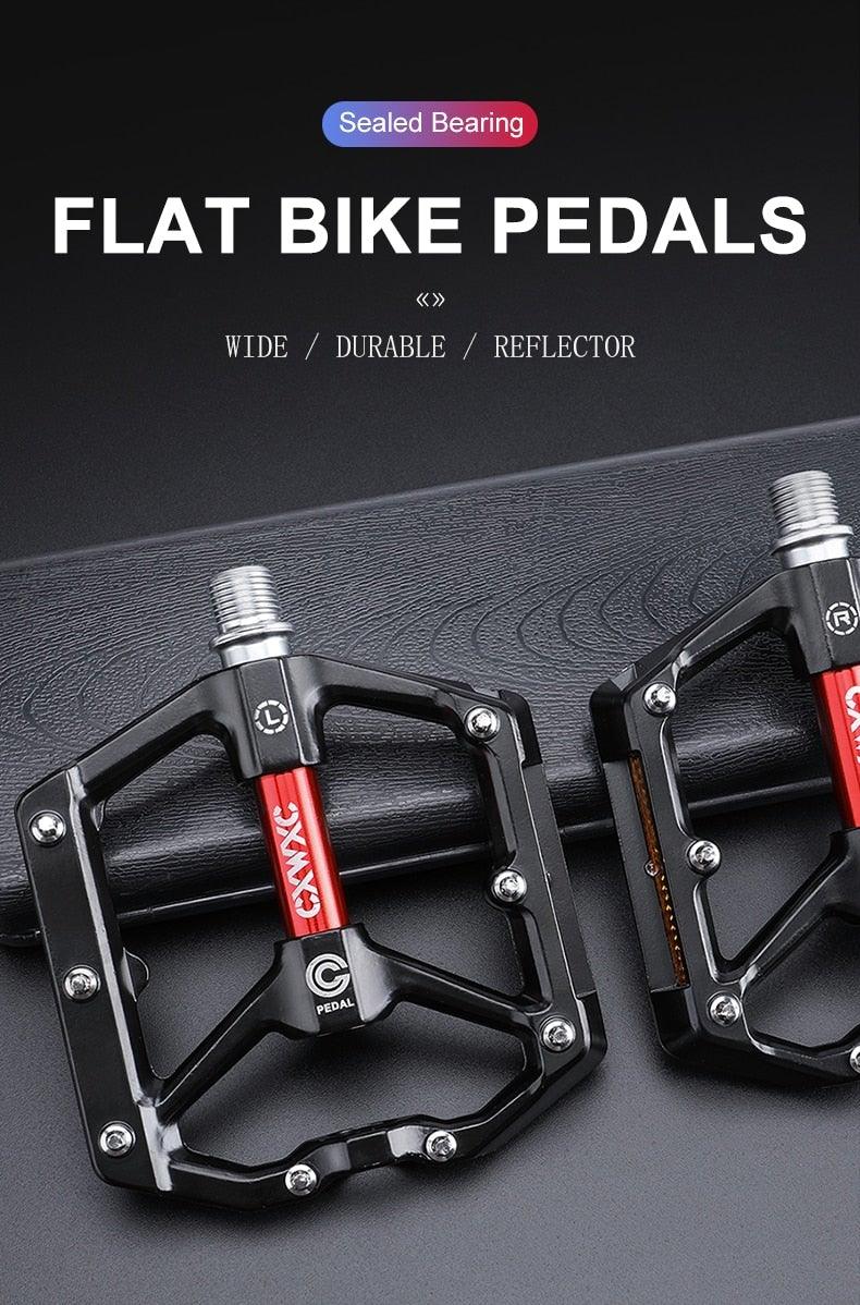 Pedals Bicycle Aluminum Pedal Mountain Urban Road Parts Sealed Bearing Flat Platform All-Round Pedals Bike Accessories Advanced 4 Bearings Mountain Bike Pedals Platform Bicycle Flat Alloy Pedals