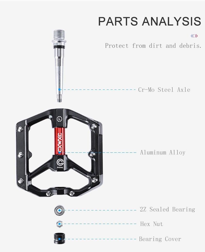 Pedals Bicycle Aluminum Pedal Mountain Urban Road Parts Sealed Bearing Flat Platform All-Round Pedals Bike Accessories Advanced 4 Bearings Mountain Bike Pedals Platform Bicycle Flat Alloy Pedals