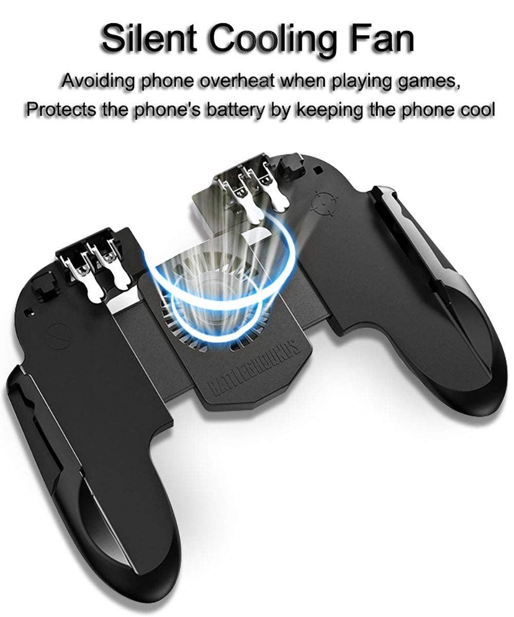 Perfect 6 Finger All-in-One Mobile Game Triggers Controller For Smartphones Mobile Along With Cooling Fan - STEVVEX Game - 221, 6 fingers all in one, All in one game, all in one game controller, compatible with mobile phone, controller for mobile, Controller For Mobile Phone, cooling fan available, cooling fan copatible, game, Game Controller, game pad for phone, Game Pads for mobile, joystick, portable game pad, Quality Game Pad, Simple Controller, Simple Game Controller, trigger mobile game - Stevvex.com