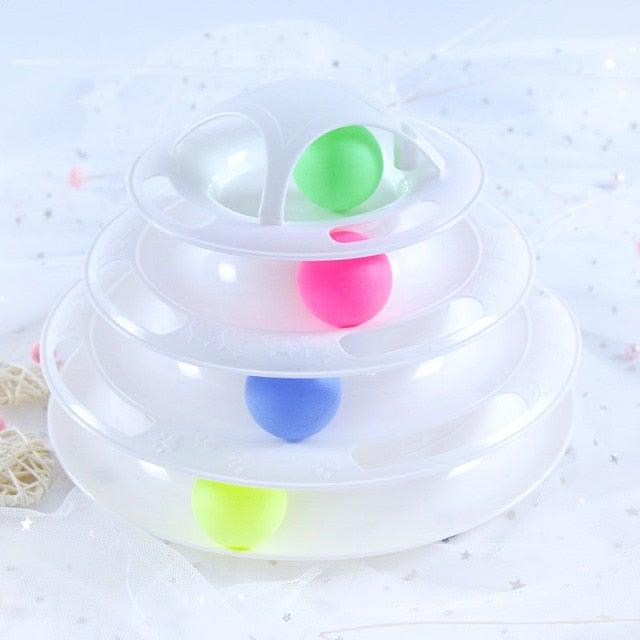 Pet Cat Toy Training Amusement Plate Kitten Tower Tracks Disc Cat Intelligence Amusement Triple Disc tumbler  Fish Animal Toy For Small Dogs Wiggle Fish Catnip Toys Motion Kitten Toy Plush Interactive Cat Toys for Cat Exercise