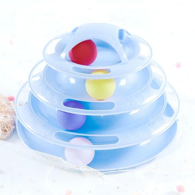 Pet Cat Toy Training Amusement Plate Kitten Tower Tracks Disc Cat Intelligence Amusement Triple Disc tumbler  Fish Animal Toy For Small Dogs Wiggle Fish Catnip Toys Motion Kitten Toy Plush Interactive Cat Toys for Cat Exercise